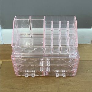 Amazon Pink and Clear Makeup Organizer